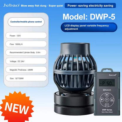 Jebao Jecod DLW Series Bluetooth Aquarium Wave Pump – 2024 Smart Mute DC Water Pump for Saltwater Fish Tanks
