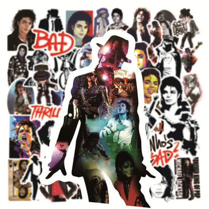 Michael Jackson Rock Star Stickers - 10/30/50pcs Cool Graffiti Vinyl Decals for Skateboards, Laptops, Luggage & Phones