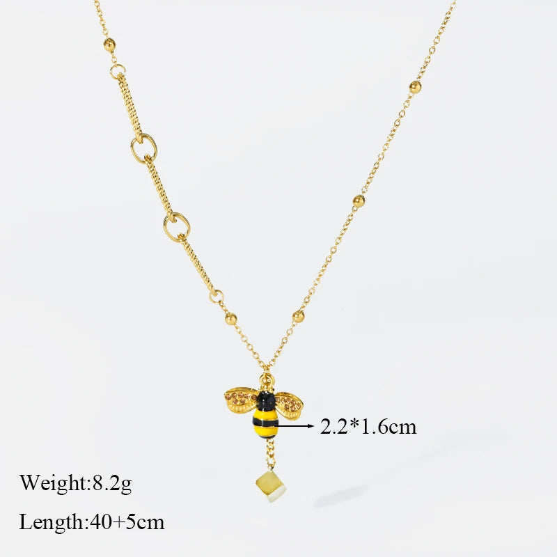 GANEMLY 316L Stainless Steel Water Drop Pendant Necklace – Trendy 18K Gold Plated Women’s Jewelry Gift