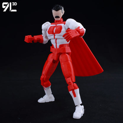 9L3D Lucky 13 Invincible Boy Eve Action Figure — 3D Printed Anime Model, Multi-Jointed Poseable Collectible Toy Gift for Fans