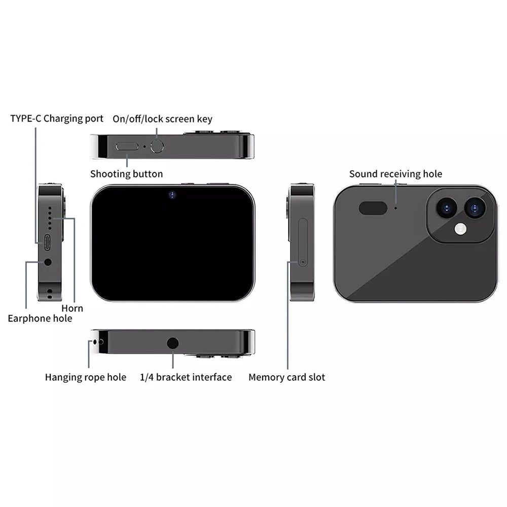 New 4K Digital Camera – Night Vision, Triple Lens, 3-Inch HD Touch Screen, 64MP, OTG Transmission, 3600mAh Battery