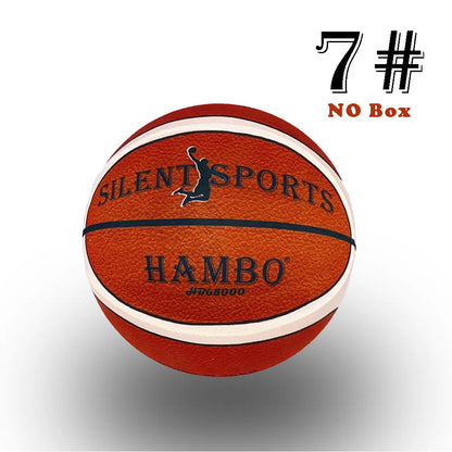Silent Indoor Basketball – Airless Foam Dribbling Ball, Size 7/6/5 with Grooved Quiet Training Design