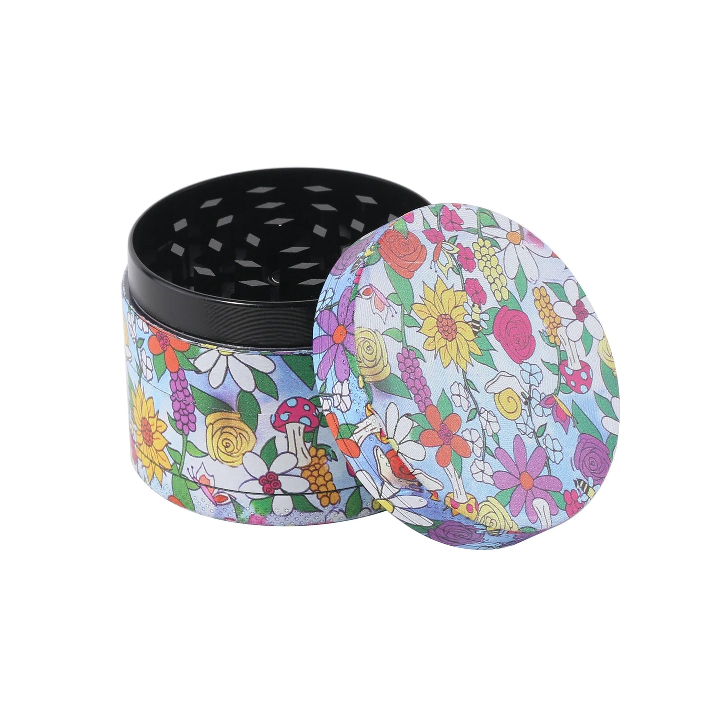 2" Orange Daisy Flower Metal Herb Grinder – Portable Spice & Herb Crusher
