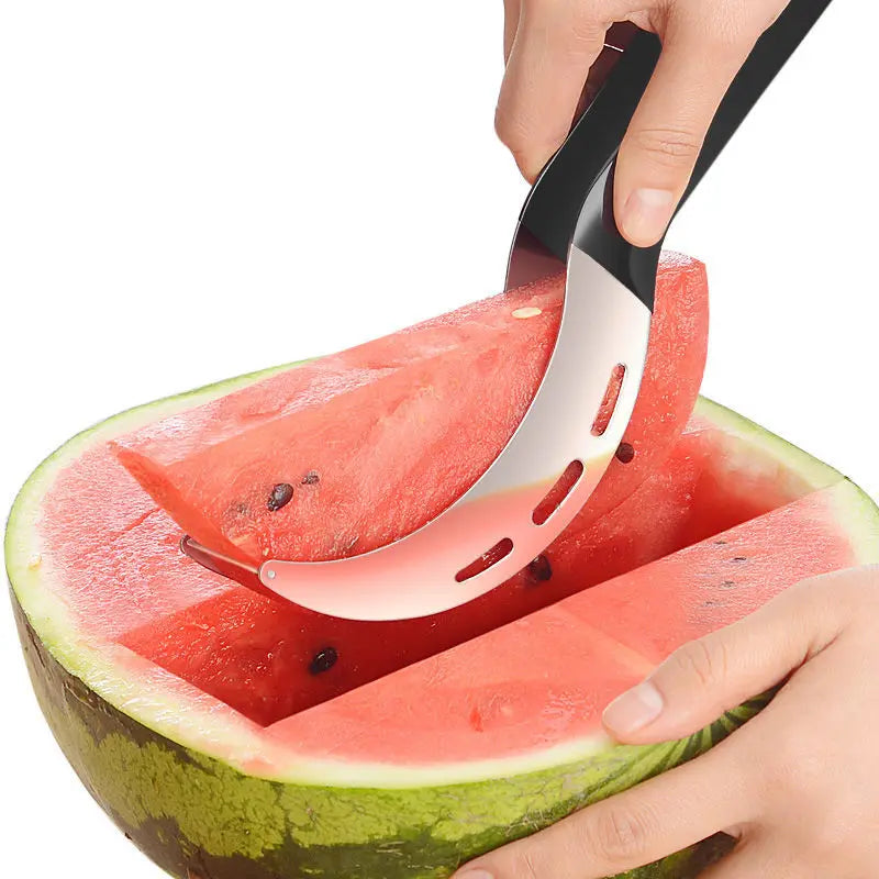 Effortless Fruit Cutting with Stainless Steel Watermelon Slicer Cutter – No More Mess, No More Messy Hands!