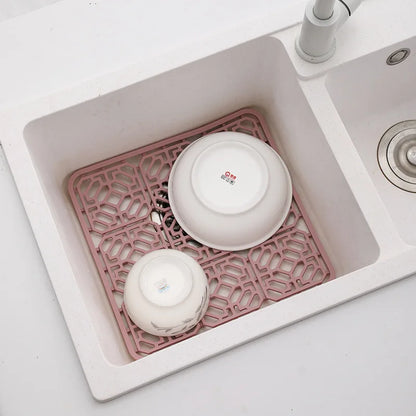 Food-Grade Silicone Hollow Insulation Mat – Non-Slip Kitchen Sink Protector & Desktop Table Mat