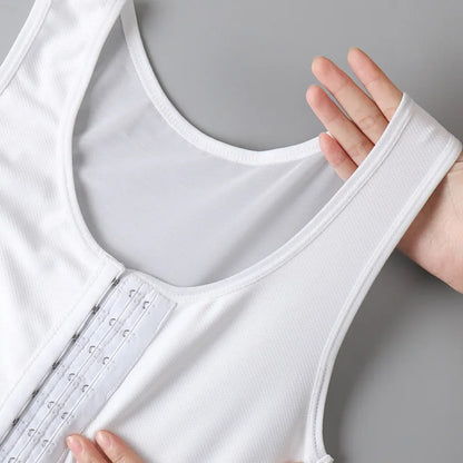OWEQ Women’s Chest Binder – Breathable Sportwear Trans Crop Top, Flat Breast Binder, Tomboy Bra Tank, Stretch Shaping Corset