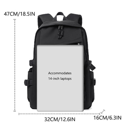 15 Inch Polyester Waterproof Men’s Backpack – Simple, Fashionable Student & Couple Computer Bag