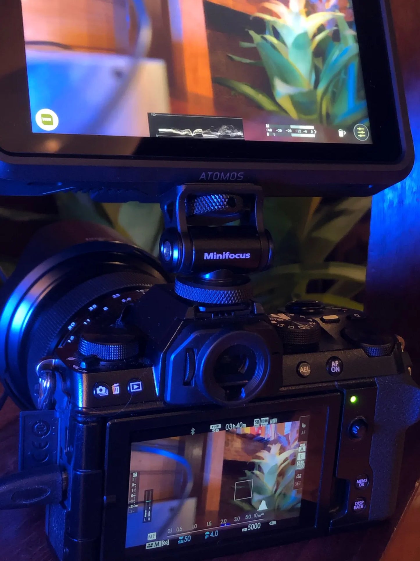Minifocus Cold Shoe Monitor Holder – Adjustable 180° Tilt Mount for Camera Field Monitors & Microphones