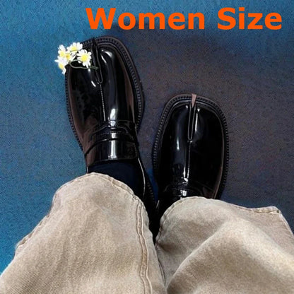 CHMURY Tabi Loafers — Men & Women Split Toe Casual Shoes, Thick Sole Patent Leather 2024