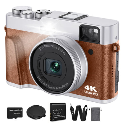 4K Digital Camera – 48MP Auto Focus Vlogging Camera for YouTube, Anti-Shake Video with Viewfinder, Flash & Dial