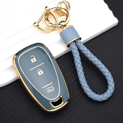 TPU Car Key Case Cover – Compatible with Chevrolet Malibu, Blazer, Traverse, Seeker, Onix, Equinox, Volt, Bolt, Trax, Orlando, Cruze, Spark, Sonic, Camaro