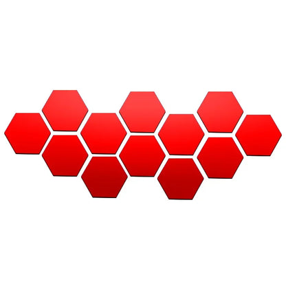 6/12pcs 3D Hexagon Rose Gold Mirror Wall Stickers – DIY Living Room, Bedroom, Bathroom Wall Decor
