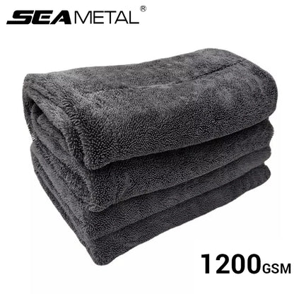 SEAMETAL 1200GSM Microfiber Car Wash Towel – Double-Sided Ultra Absorbent Cleaning & Drying Cloth