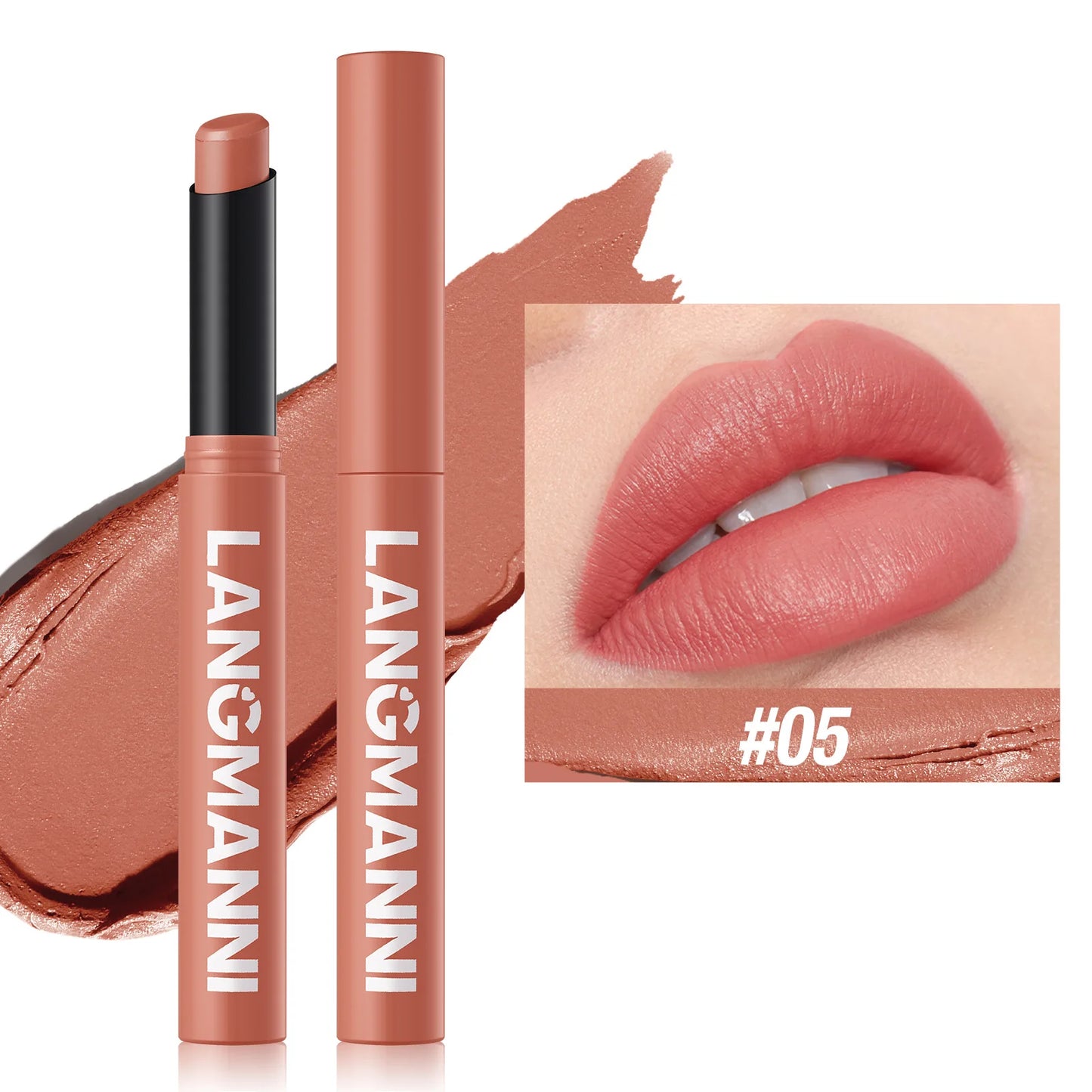 12-Color Matte Lipstick Pencil – Waterproof, Long-Lasting Non-Stick Lip Stain Tint Nude Makeup Pen