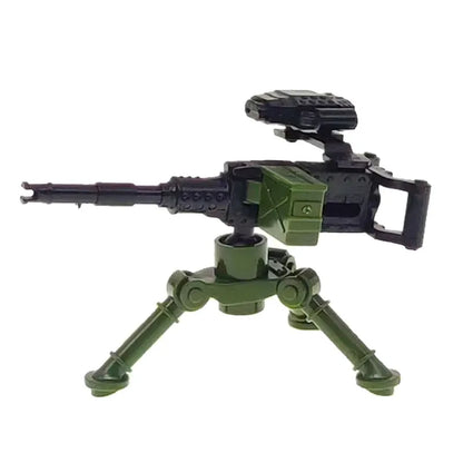 Military Building Blocks Soldier Set - Tactical Weapons Figures with Gatling Gun, Rifle, Mortar & Accessories Toy Kit