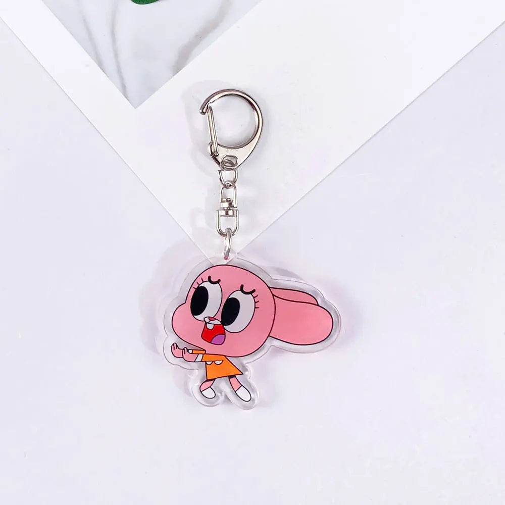 The Amazing World of Gumball Keychain — Cute Anime Acrylic Bag Charm & Backpack Pendant, Perfect Gift for Fans
