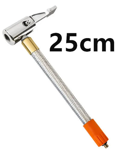 M6 Thread-Locking Air Chuck - Fine-Thread Tire Valve Connector with Air Tube for Integrated Air Pumps