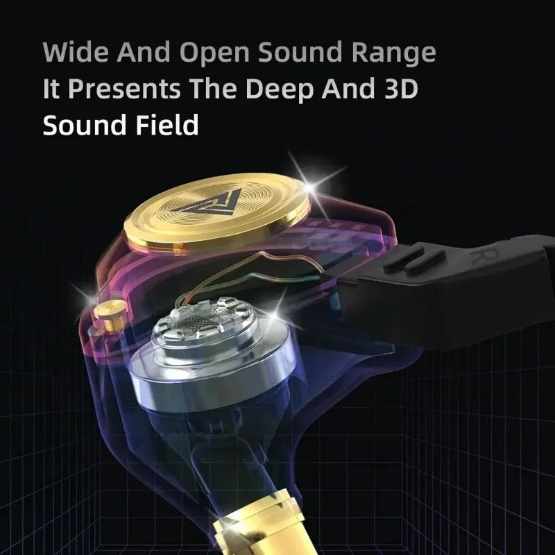 QKZ AK3 Wired Earphones - HiFi Bass Headphones with Microphone for Gaming, Sports & Music