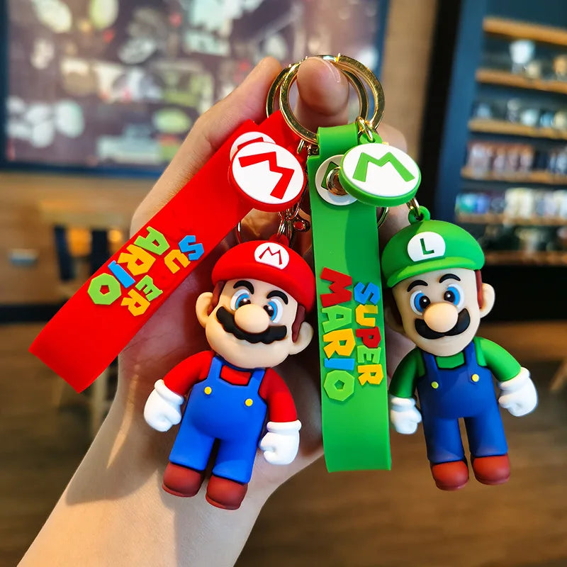 10 Styles Super Mario Keychain - Mario Bros, Luigi, Toad, Yoshi, Bowser Action Figure Model PVC Cartoon Bag Doll Pendant Toys - Perfect Gift