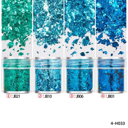 4 Bottles Gold Foil Flakes - Epoxy Resin Craft, Jewelry Making & Nail Art Decoration Supplies