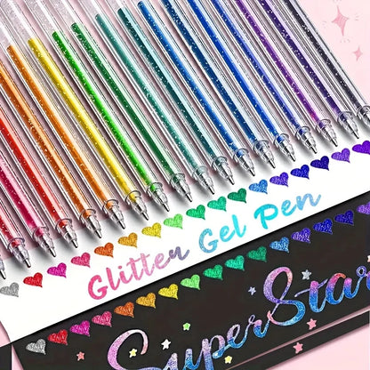 12 Color-Changing Glitter Gel Pens Set - Shimmer Liquid Sand Pens for Journaling, Drawing & Creative Art