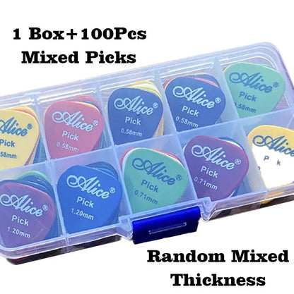 Multicolor ABS Guitar Picks Set – 50/100 Premium Mixed Plastic Plectrums for Acoustic, Electric, Bass & Ukulele