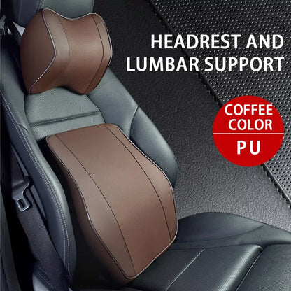 Breathable Memory Foam Car Neck & Lumbar Support Pillow – Slow Rebound Headrest Cushion for Comfortable Driving