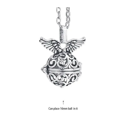 Vintage Mexico Angel Ball Chime Necklace – Antique Locket Aromatherapy Essential Oil Diffuser