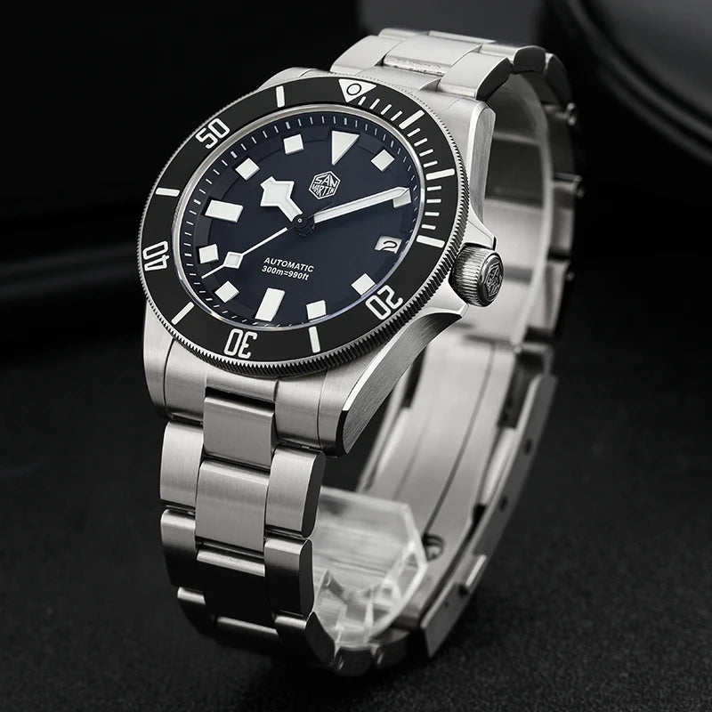 San Martin SN0121T Titanium Diving Watch – NH35 Automatic, Grade 2 Titanium, 120-Click Bezel, 300M Waterproof Wristwatch