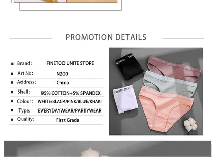 5-Pack Women’s Cotton Panties – Sexy Comfort Briefs with Letter Print & Waistband (M-XXL)