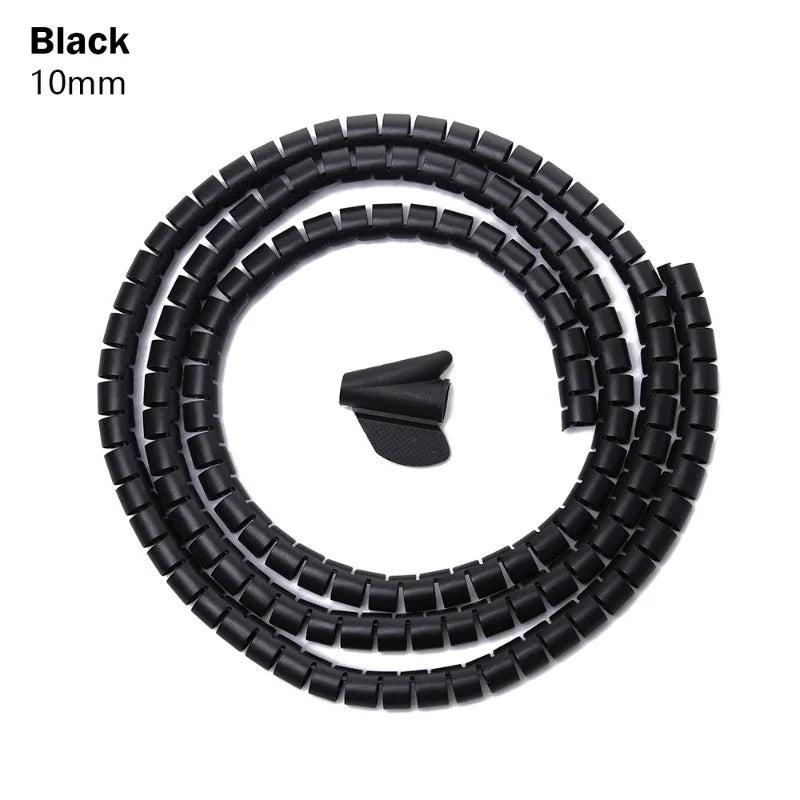 2M Spiral Cable Protector — Wire Organizer Tube for Computer Cords, Cable Management Clip, 10/16/22/28/32mm