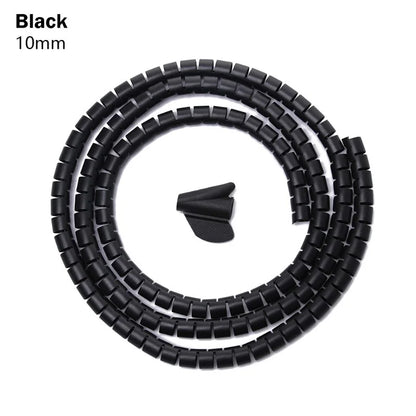 2M Spiral Cable Protector — Wire Organizer Tube for Computer Cords, Cable Management Clip, 10/16/22/28/32mm