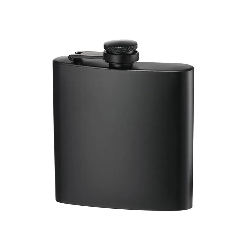 6/8/12oz Stainless Steel Full-Black Hip Flask with Funnel – Pocket Flask for Alcohol, Whiskey, Screw Cap (KC0139)
