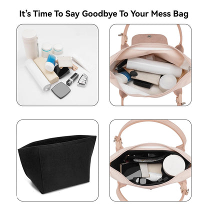 Felt Insert Bag for Longchamp Handbag - Portable Makeup & Purse Organizer Liner for Travel