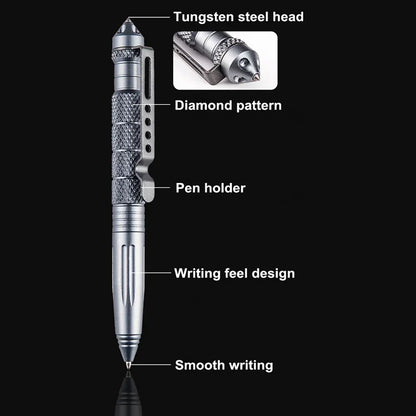 Military Tactical Pen — Multifunction Aluminum Survival & Emergency Glass Breaker
