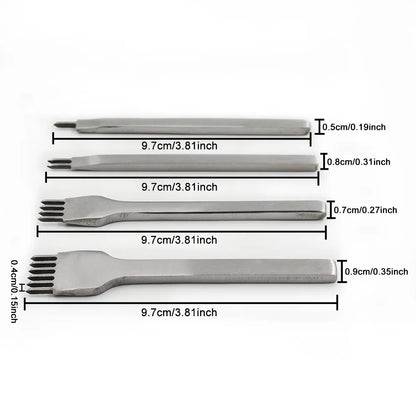 Leather Hole Punch Tool - 3/4/5/6mm Spacing Punch for Lacing, Stitching, and Sewing - DIY Leather Craft Tools with 1/2/4/6 Prong Options