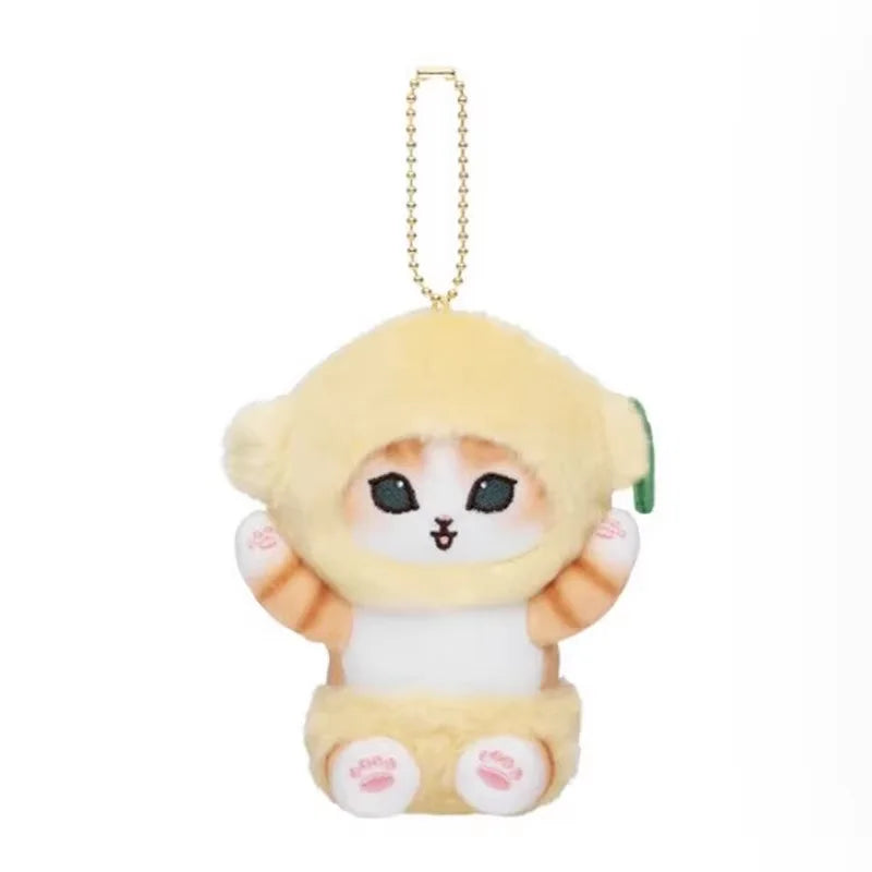 Yoyo Japanese Style Mofusand Plushie Shark Cat Keychain — Cute Fruit & Vegetable Soft Pendant Gift for Girls