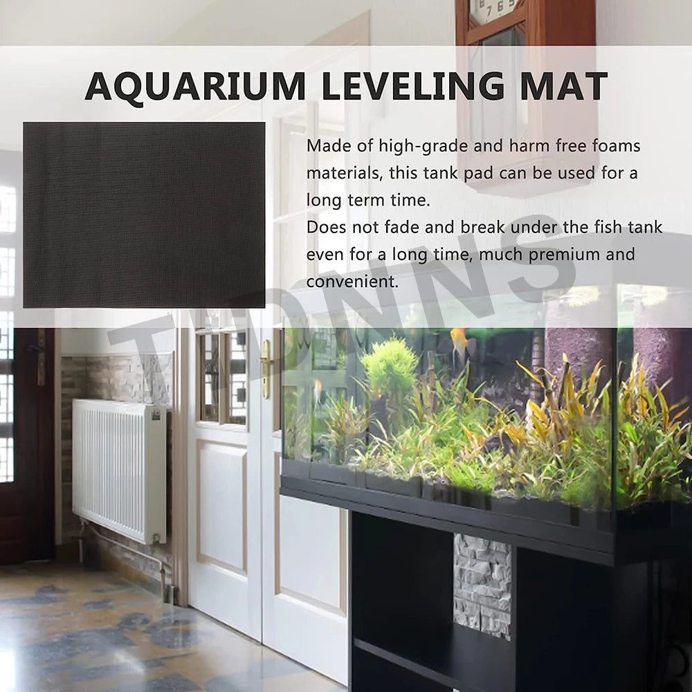 Anti-Slip Fish Tank Mat - Shock-Absorbing Black Pad for Aquarium, Turtle Tank & Landscaping Insulation