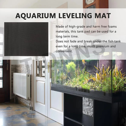 Anti-Slip Fish Tank Mat - Shock-Absorbing Black Pad for Aquarium, Turtle Tank & Landscaping Insulation