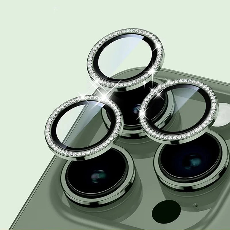 Bling Glitter Diamond Camera Lens Protector Case for iPhone 17/16/15/14/13/12/11 Pro Max Plus – Screen Protector Film Included