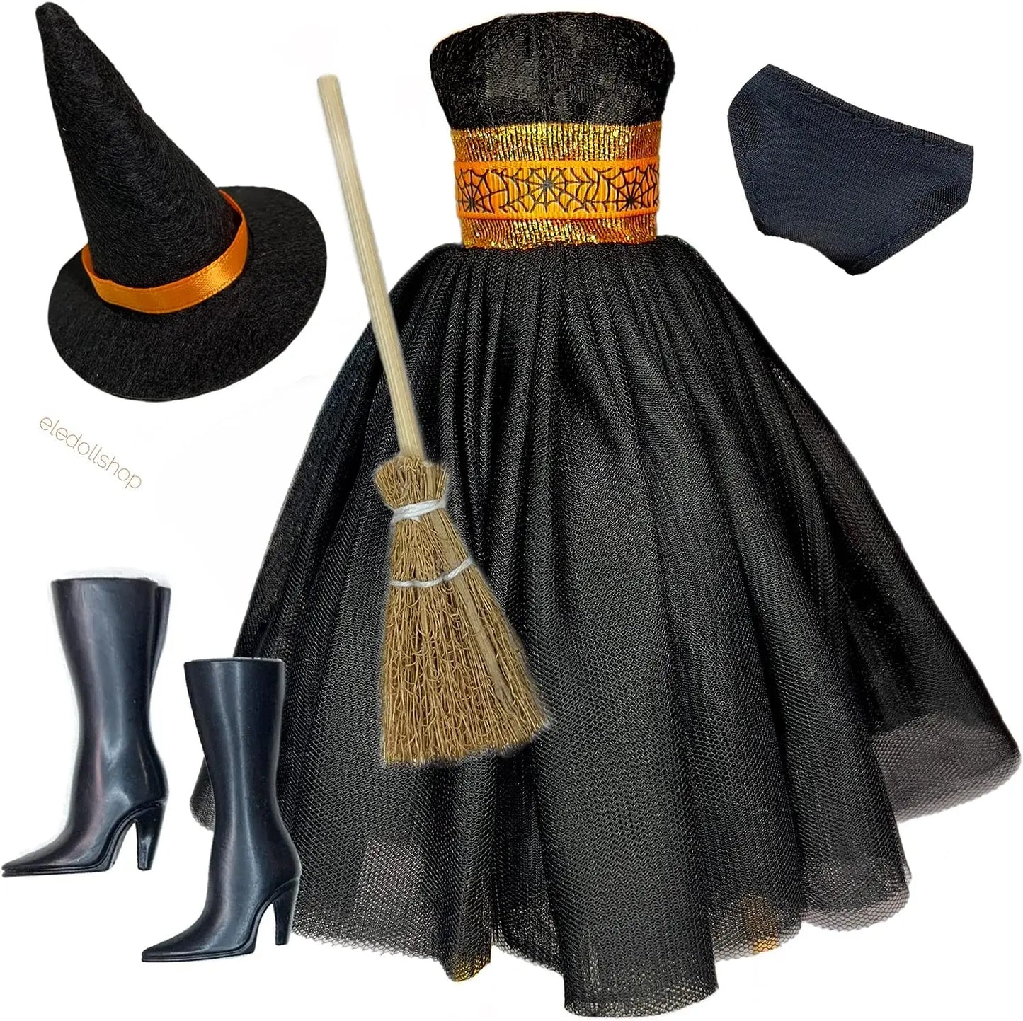 Deluxe Doll Clothes Set – Black & Red Tea Time Fashion Outfit for 11.5” Dolls