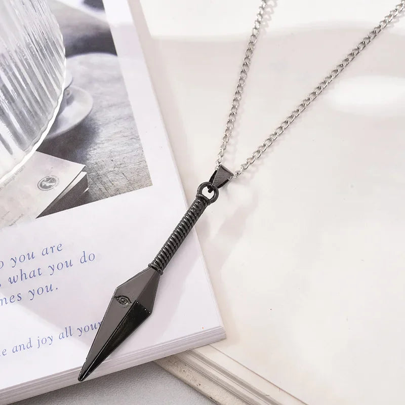 Anime Naruto Necklace Metal Alloy Pendant – Kakashi Kunai & Uzumaki Shuriken Cosplay Accessories & Collectible Toy