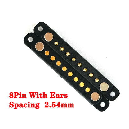 2-Pin Waterproof Magnetic Pogo Pin Connector - 2.8mm Pitch Spring-Loaded Male/Female DC Power Socket with Ears