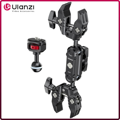 Ulanzi CO17 Super Clamp with 360° Dual-Head Magic Arm & Arri Adapter for Panoramic Camera, LED Light, and Umbrella