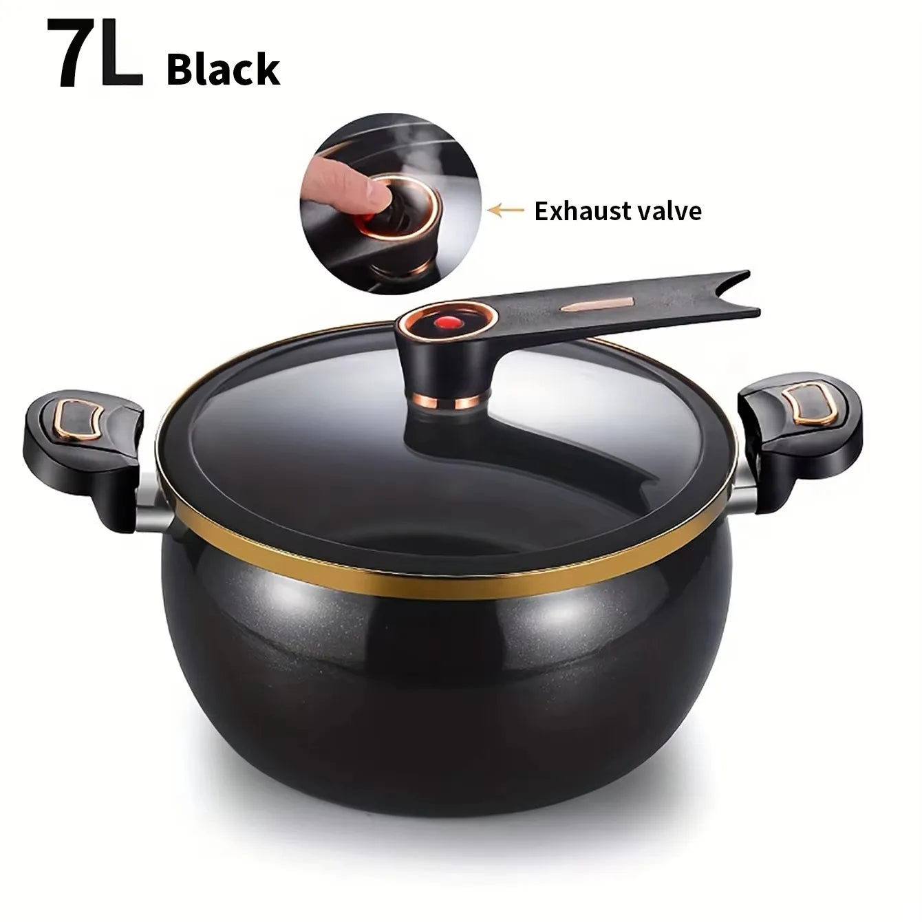 7L Chubby Micro Pressure Pot - Large Capacity Non-Stick Multi-Functional Stew Pot for Gas & Induction Cooking