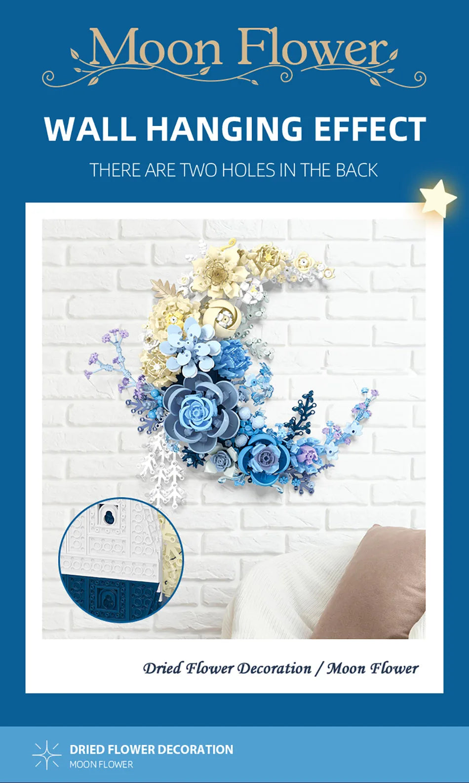 Creative Expert Eternal Moon Flowers Building Blocks – DIY Rose Bouquet Wall Decoration, Valentine’s Gift for Girls
