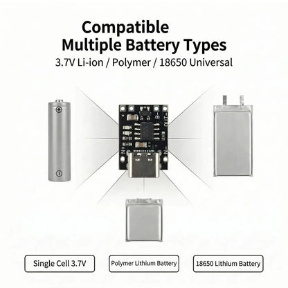 TP4056 3.7V Lithium Battery Charging Board - Type-C USB Li-ion Charger Module with Protection Circuit
