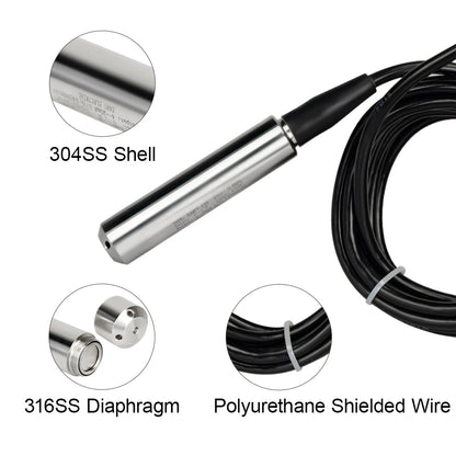 Level Sensor Transmitter – 4-20mA, 0-5V, 0-10V RS485 Output Liquid Level Probe Detector with Float Switch Controller