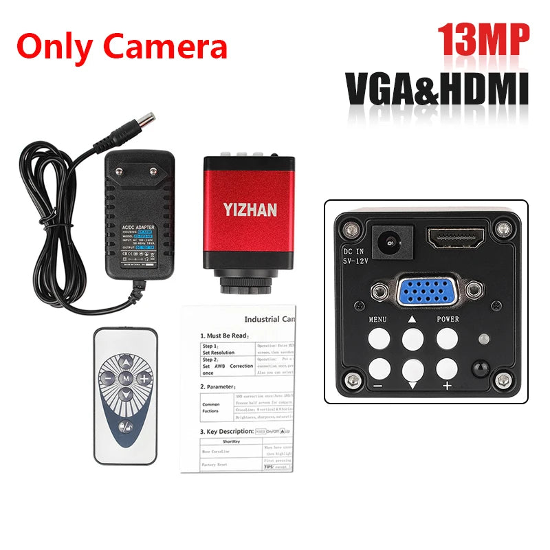 1080P 4K Digital Microscope – Full HD Industrial C-Mount Camera for PCB Welding & Mobile Phone Repair