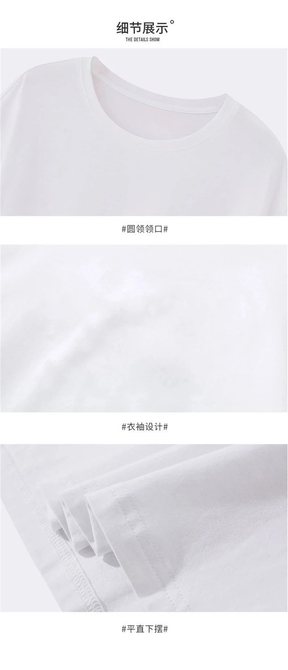2PCS Unisex 100% Cotton White T-Shirts – Casual Loose Fit Short Sleeve Breathable Tees for Men & Women